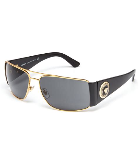 versace 56mm rectangle sunglasses|gold frame men's Versace glasses.